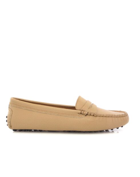 Beige loafers van generfd leer Michèle