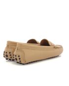 Beige loafers van generfd leer Michèle
