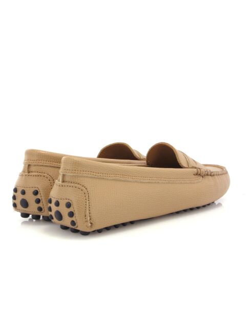 Beige loafers van generfd leer Michèle