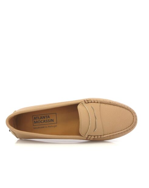 Beige loafers van generfd leer Michèle