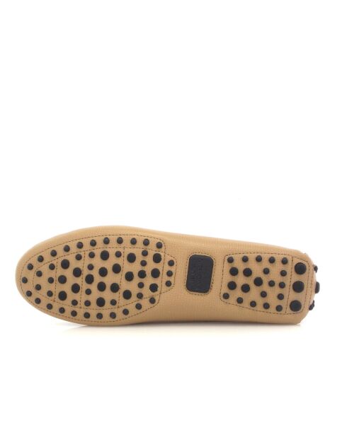 Beige loafers van generfd leer Michèle