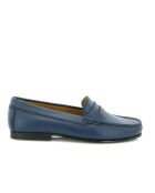 Marineblauwe loafers van generfd Yoki leer