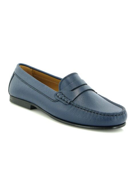 Marineblauwe loafers van generfd Yoki leer