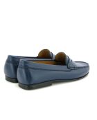 Marineblauwe loafers van generfd Yoki leer