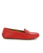 Michèle mocassins van rood generfd leer