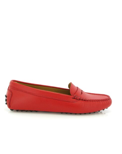 Michèle mocassins van rood generfd leer