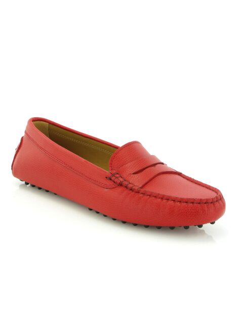 Michèle mocassins van rood generfd leer