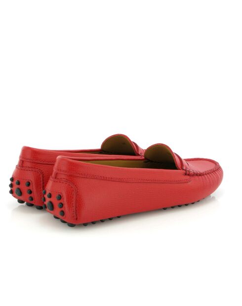 Michèle mocassins van rood generfd leer