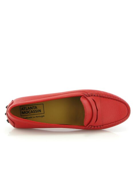 Michèle mocassins van rood generfd leer