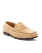 Beige instappers van glad Yoki leer