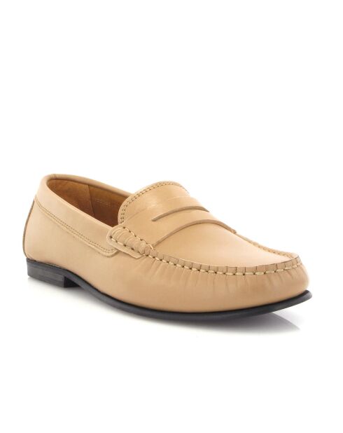 Beige instappers van glad Yoki leer