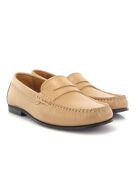 Beige instappers van glad Yoki leer