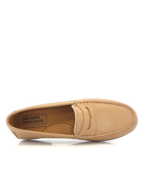 Beige instappers van glad Yoki leer