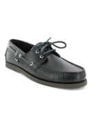 Marineblaue Bootsschuhe aus Leder mit Schnürung