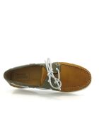 Mocassini da barca stringati in camoscio color cammello - taupe