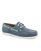 Blaue Bootsschuhe aus Jeanswildleder mit Schnürung