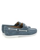 Blaue Bootsschuhe aus Jeanswildleder mit Schnürung