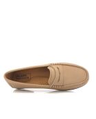 Beige Yoki instappers van generfd leer