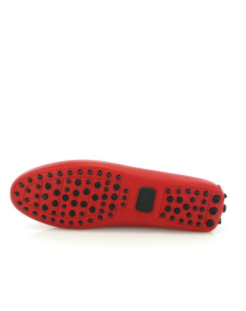 Michèle mocassins van rood generfd leer