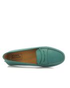 Mocassins en cuir grainé Michèle verts