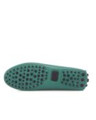 Mocassins en cuir grainé Michèle verts
