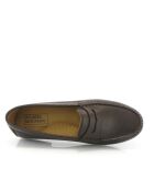 Donkerbruine Yoki loafers van generfd leer