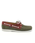 Bootsschuhe aus Veloursleder in Khaki-Brick-Optik