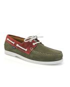 Bootsschuhe aus Veloursleder in Khaki-Brick-Optik