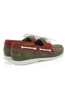 Bootsschuhe aus Veloursleder in Khaki-Brick-Optik