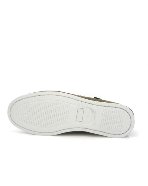 Bootsschuhe aus Veloursleder in Khaki-Brick-Optik