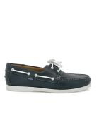 Mocassini da barca stringati in nappa blu navy