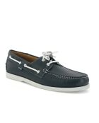 Mocassini da barca stringati in nappa blu navy