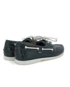 Mocassini da barca stringati in nappa blu navy