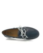Mocassini da barca stringati in nappa blu navy