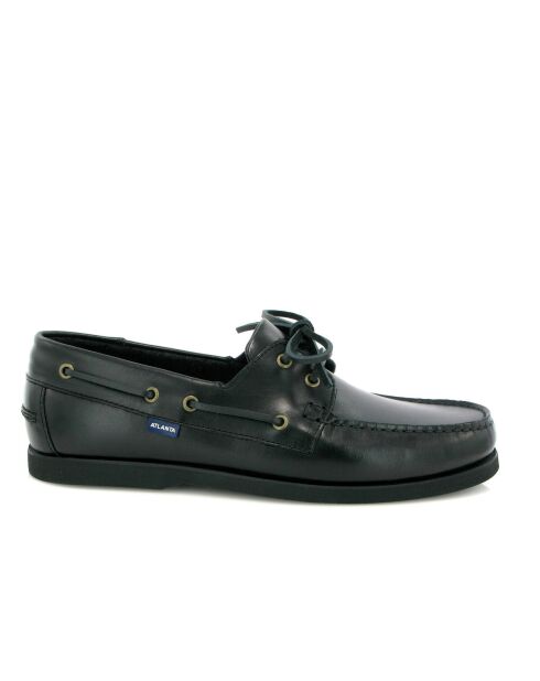 Mocassins bateau à lacets en cuir noirs