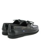 Mocassins bateau à lacets en cuir noirs