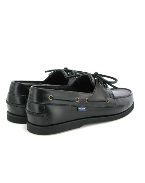 Mocassins bateau à lacets en cuir noirs