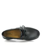 Mocassins bateau à lacets en cuir noirs