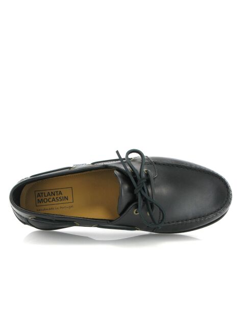 Mocassins bateau à lacets en cuir noirs