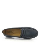 Donkerblauwe Yoki loafers van generfd leer