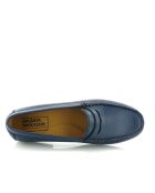 Marineblauwe loafers van generfd Yoki leer