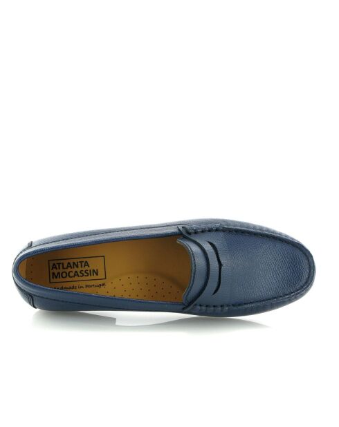 Marineblauwe loafers van generfd Yoki leer