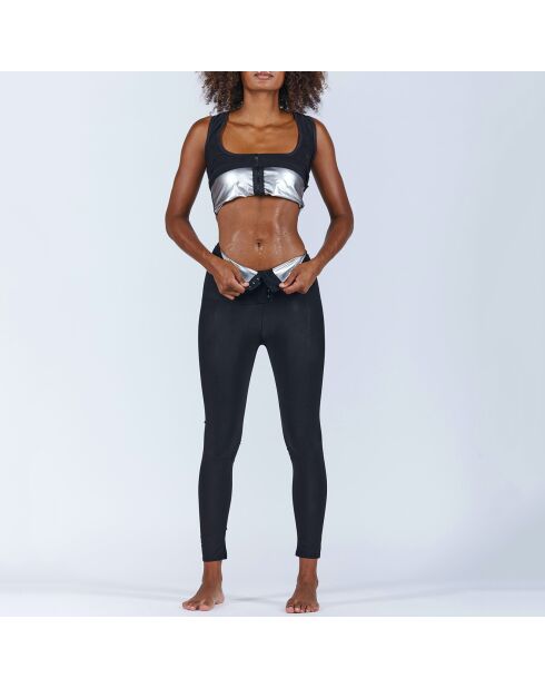 Zwart/zilveren joggingpanty
