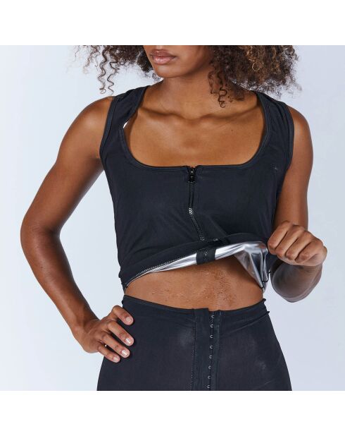 Zwart/zilveren sweattop