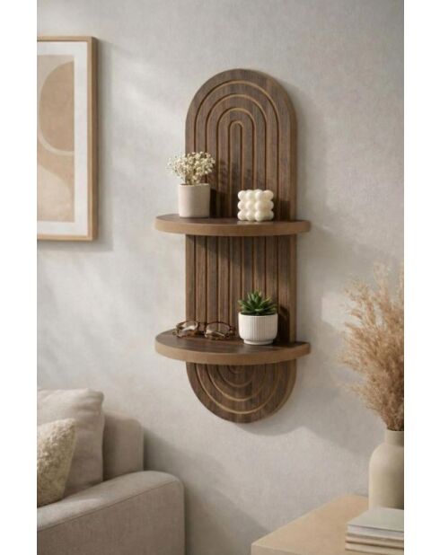 Étagère murale Artmtkwll2 wengé - 20x13x70 cm