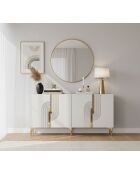 Meyra 150 Konsole weiß, gold - 150x32x75 cm
