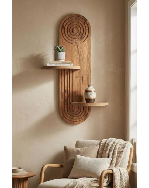 Étagère murale Artmtkwll3 chêne - 26x13x35 cm