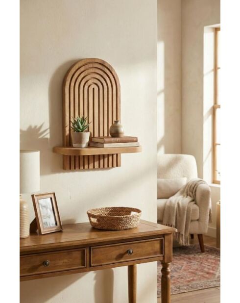 Étagère murale Artmtkwll1D chêne - 26x13x35 cm