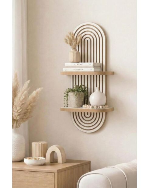 Étagère murale Artmtkwll2D blanche - 26x13x35 cm