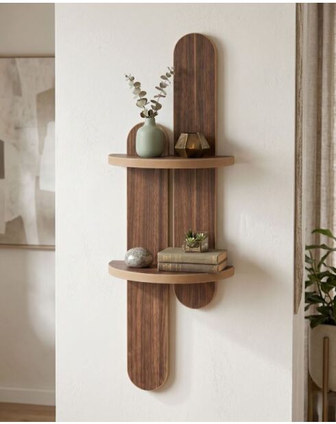 Étagère murale Artmtkwll4 wengé - 26x13x80 cm